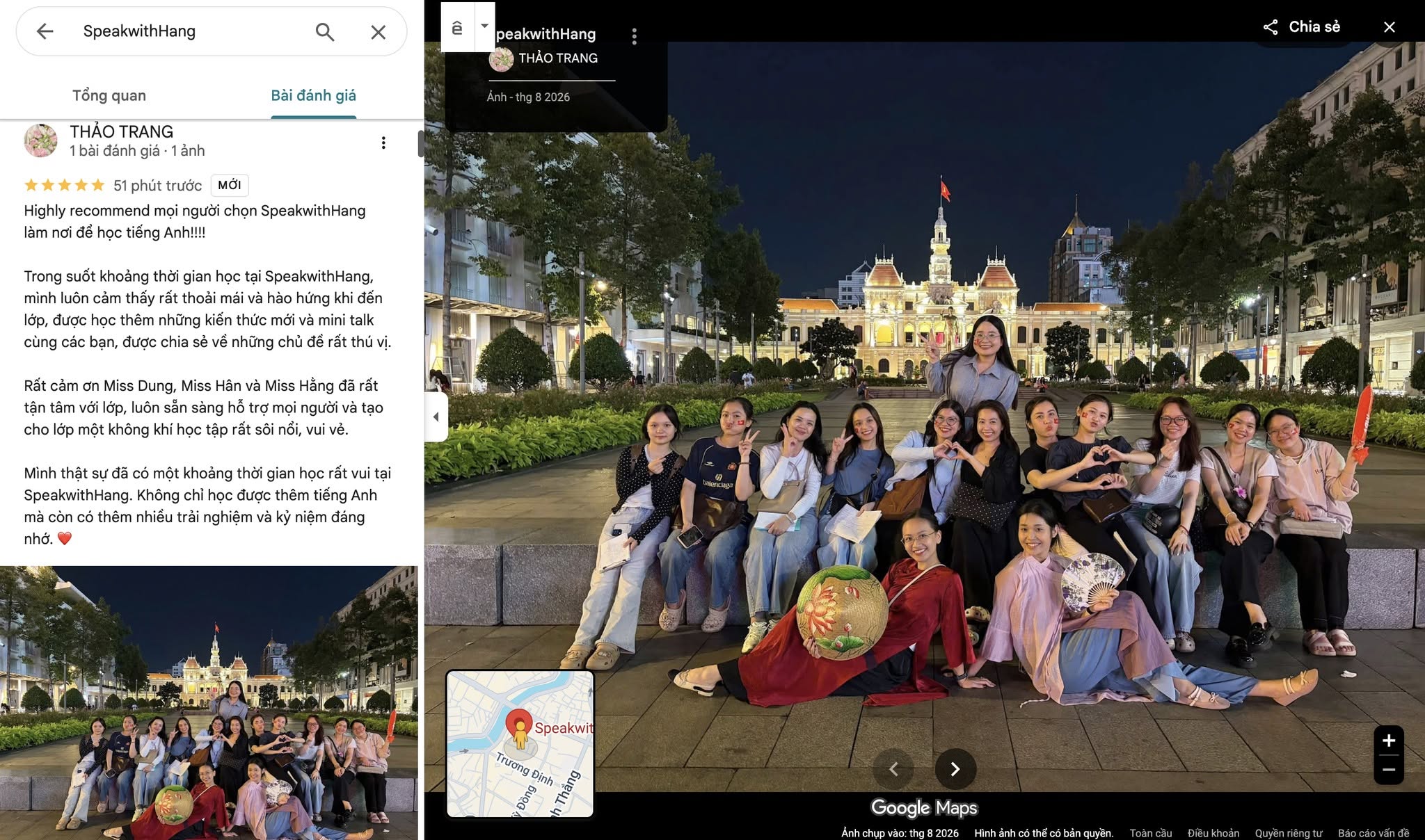 Feedback Google maps của học sinh iu